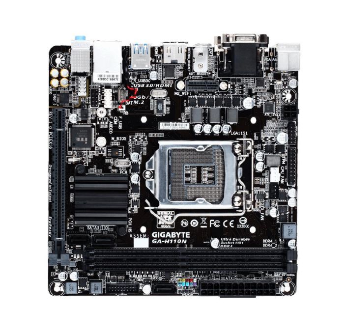 GA-H110N Gigabyte Ultra Durable Desktop Motherboard Intel H110 Chipset Socket H4 LGA-1151 (Refurbished)