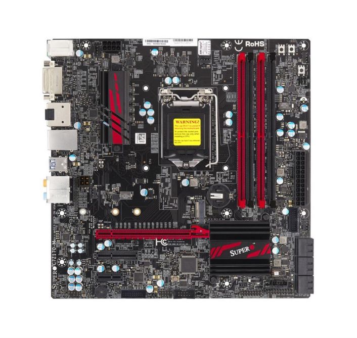 MB-C7Z17M SuperMicro C7Z170-M Socket LGA 1151 Intel Z170 Express Chipset 6th/7th Generation Core i7 / i5 / i3 Processors Support DDR4 4x DIMM 6x SATA3 6.0Gb/s Micro-ATX Motherboard (Refurbished) (Refurbished)