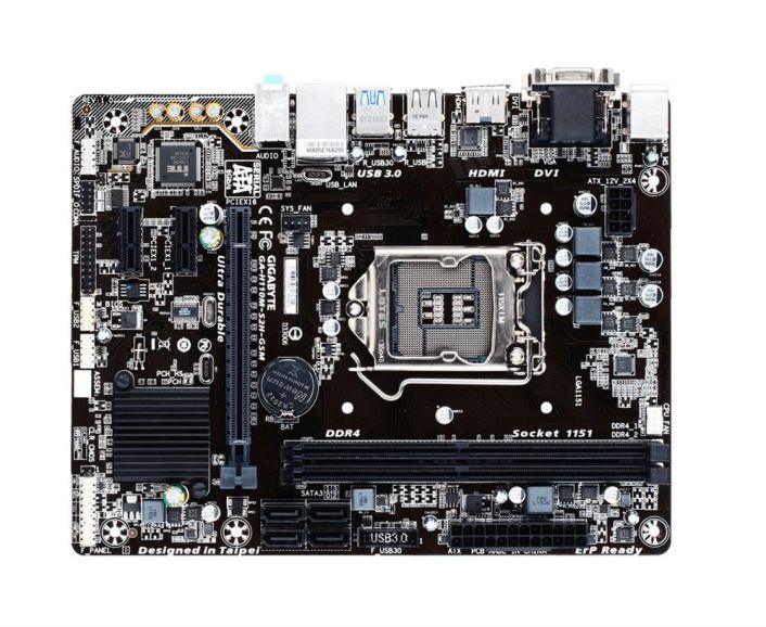 GA-H110M-S2H-GSM-B Gigabyte Ultra Durable GA-H110M-S2H GSM Desktop Motherboard Intel H110 Chipset Socket H4 LGA-1151 10 x Bulk Pack (Refurbished)