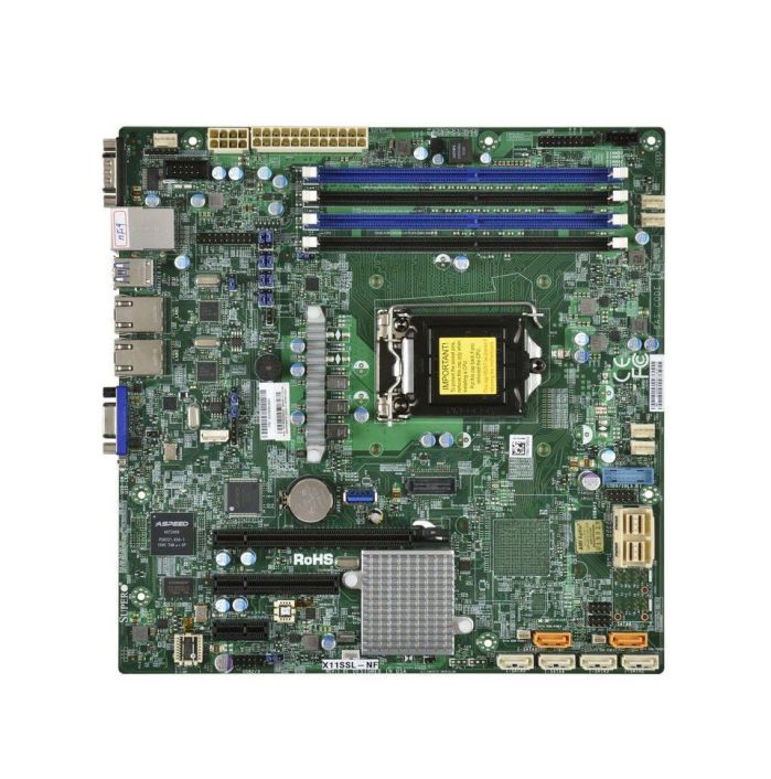 X11SSLNFO SuperMicro Socket H4 LGA 1151 Xeon E3-1200 v5 / v6 Intel C232 Chipset DDR4 4 x DIMM 6 x SATA 6Gbps micro-ATX Server Motherboard (Refurbished)