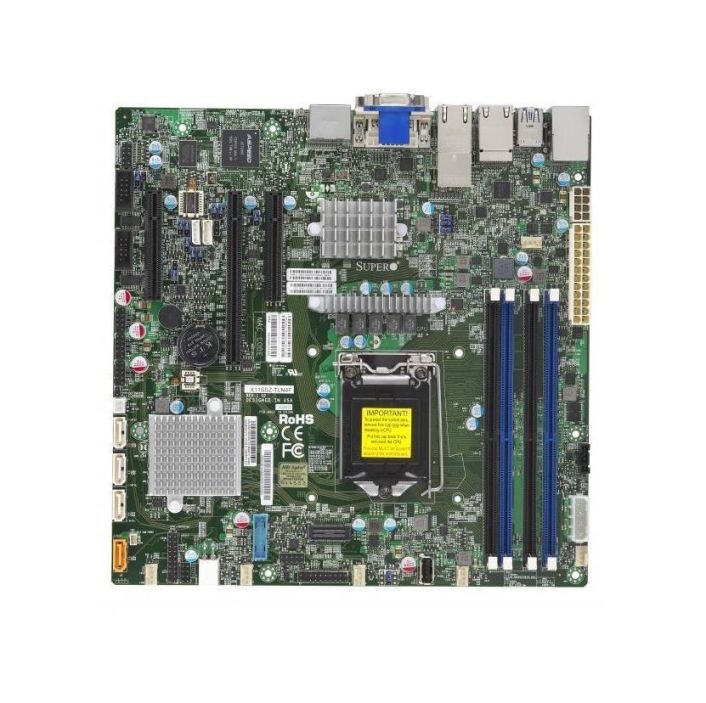 MBDX11SSZTLN4FO SuperMicro X11SSZ-TLN4F Socket H4 LGA 1151 Xeon E3-1200 v5 / v6 Intel C236 Chipset DDR4 4 x DIMM 4 x SATA 6Gbps micro-ATX Server Motherboard (Refurbished)