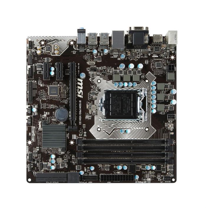 7982-015R MSI B150M PRO-VDH D3 Socket LGA 1151 Intel B150 Chipset 6th Generation Core i7 / i5 / i3 / Pentium / Celeron Processors Support DDR4 4x DIMM 6x SATA 6.0Gb/s Micro-ATX Motherboard (Refurbished)