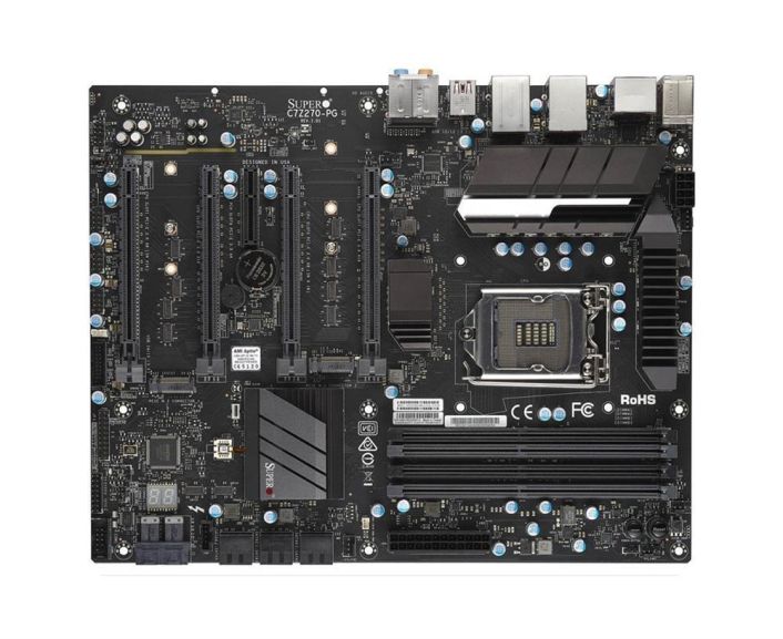 MBD-C7Z270-PG SuperMicro C7Z270-PG Socket LGA 1151 Intel Z270 Express Chipset 6th Generation Core i7 / i5 / i3 Processors Support DDR4 4x DIMM 6x SATA3 6.0Gb/s ATX Motherboard (Refurbished)