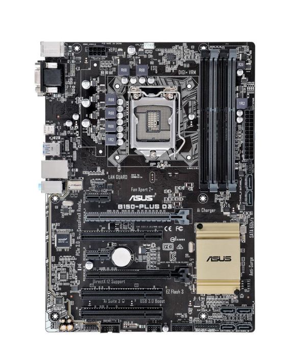 MB-B150PD3 ASUS B150-PLUS D3 Socket LGA 1151 Intel B150 Chipset 6th Generation Core i7 / i5 / i3 / Pentium / Celeron Processors Support DDR3 4x DIMM 6x SATA 6.0Gb/s ATX Motherboard (Refurbished)