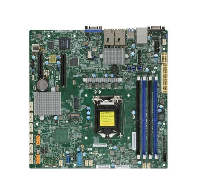 MBD-X11SSH-TF-B SuperMicro X11SSH-TF Socket H4 LGA 1151 Xeon E3-1200 v5 / v6 Intel C236 Chipset DDR4 4 x DIMM 8 x SATA 6Gbps micro-ATX Server Motherboard (Refurbished)