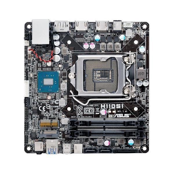 90MB0R50-M0ECY0 ASUS H110S1 Socket LGA 1151 Intel H110 Chipset 7th/6th Generation Core i7 / i5 / i3 / Pentium / Celeron Processors Support DDR4 2x SO-DIMM 2x SATA 6.0Gb/s Mini STX Motherboard (Refurbished)