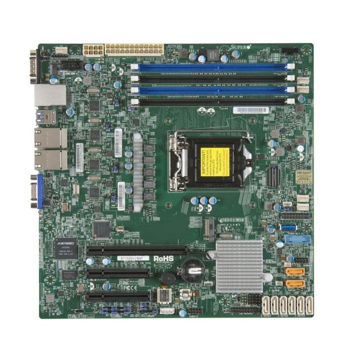X11SSH-LN4F-B SuperMicro X11SSH-LN4F Socket LGA 1151 Intel C236 Chipset Intel Xeon E3-1200 V6/v5 7th/6th Generation Processors Support DDR4 4x DIMM 8x SATA3 6.0Gb/s Micro-ATX Server Motherboard (Refurbished)