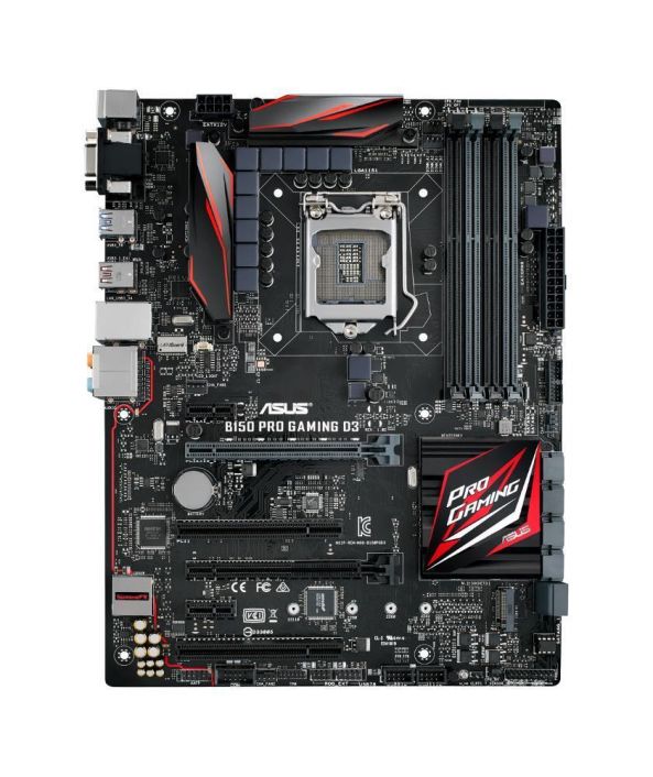 B150 PRO GAMING D3 ASUS Socket LGA 1151 Intel B150 Chipset 6th Generation Core i7 / i5 / i3 / Pentium / Celeron Processors Support DDR3 4x DIMM 6x SATA 6.0Gb/s ATX Motherboard (Refurbished)