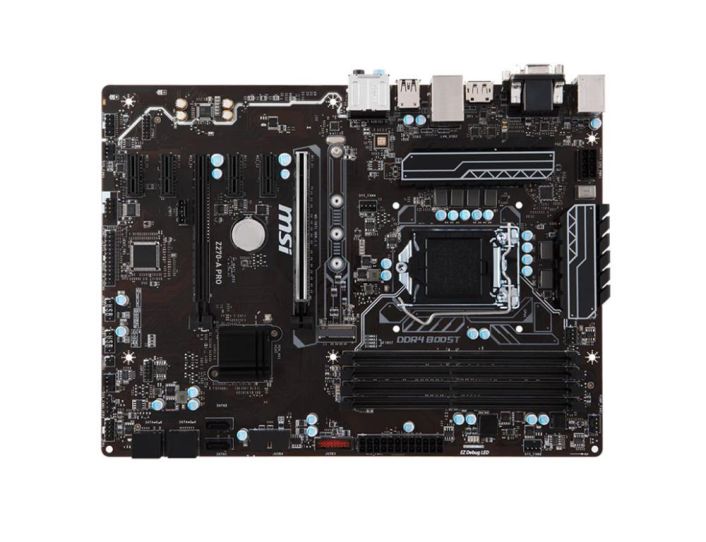 Z270APRO MSI Z270-A PRO Socket LGA 1151 Intel Z270 Express Chipset Pentium / Celeron / Core i7 / i5 / i3 Processors Support DDR4 4x DIMM 6x SATA 6.0Gb/s ATX Motherboard (Refurbished)