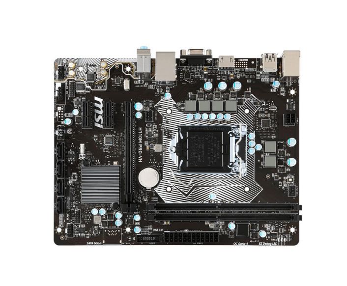 7996-008R MSI H110M PRO-VH Socket LGA 1151 Intel H110 Chipset 6th Generation Core i7 / i5 / i3 / Pentium / Celeron Processors Support DDR4 2x DIMM 4x SATA 6.0Gb/s Micro-ATX Motherboard (Refurbished)