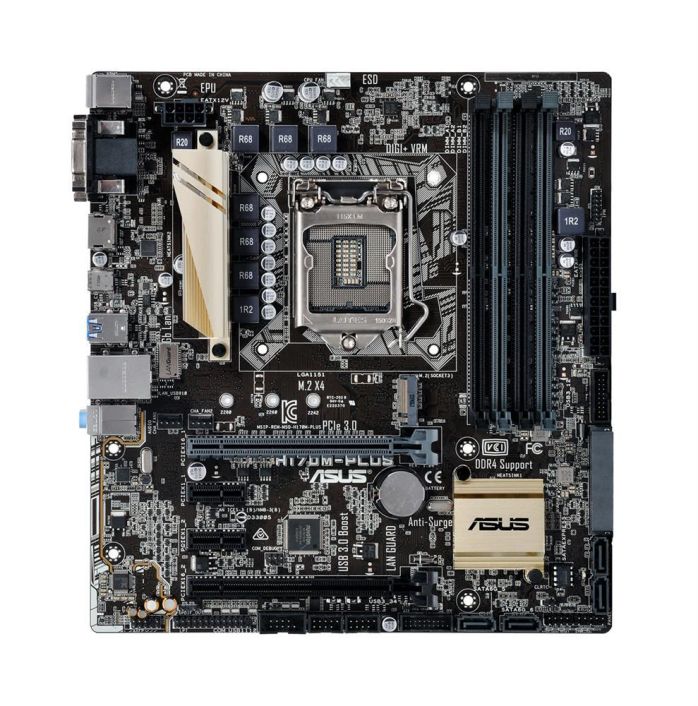 MB-H170MPS ASUS H170M-PLUS/CSM Socket LGA 1151 Intel H170 Chipset 6th Generation Core i7 / i5 / i3 / Pentium / Celeron Processors Support DDR4 4x DIMM 6x SATA 6.0Gb/s Micro-ATX Motherboard (Refurbished)