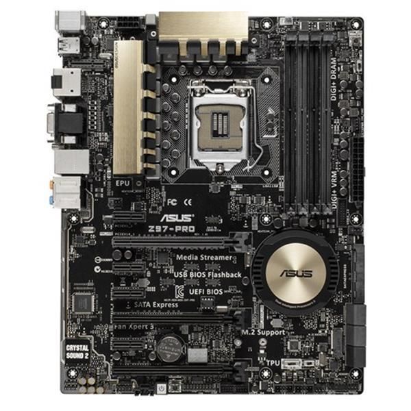 Z97-PRO ASUS Socket LGA 1150 Intel Z97 Chipset 5th/New 4th/4th Generation Core i7 / i5 / i3 /Pentium / Celeron Processors Support DDR3 4x DIMM 4x SATA 6.0Gb/s ATX Motherboard (Refurbished)