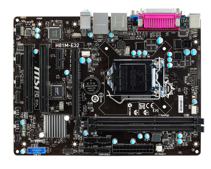 H81M-E32 MSI Socket LGA 1150 Intel H81 Chipset Intel Core i7 Processors Support DDR3 2x DIMM 2x SATA 3.0Gb/s Micro-ATX Motherboard (Refurbished)