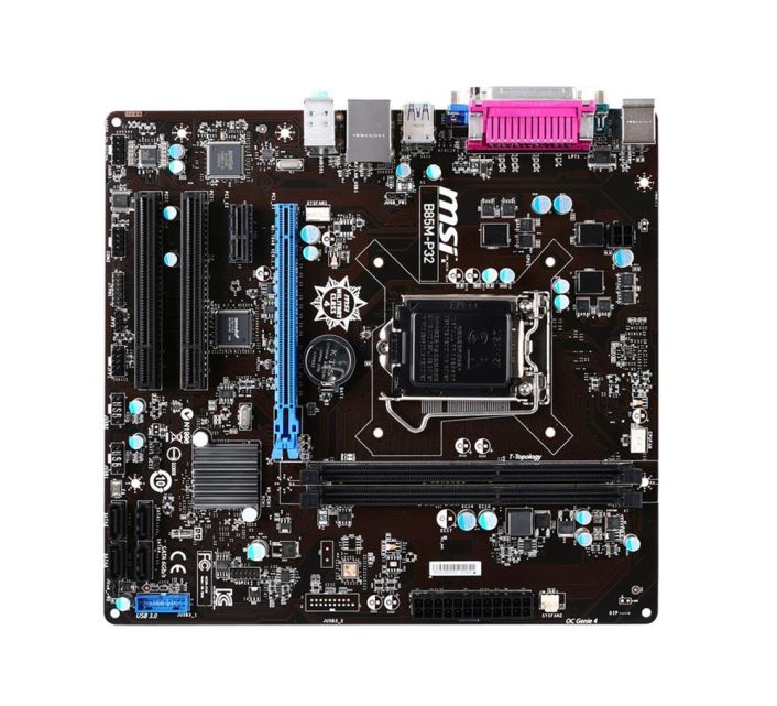 B85M-P32 MSI Socket LGA 1150 Intel B85 Express Chipset Core i7 / i5 / i3 / Pentium / Celeron Processors Support DDR3 2x DIMM 2x SATA 3.0Gb/s Micro-ATX Motherboard (Refurbished)