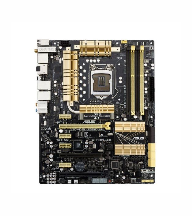 90MB0FA0-M0EAY0 ASUS Z87-DELUXE/DUAL Socket LGA 1150 Intel Z87 Chipset 4th Generation Core i7 / i5 / i3 / Pentium / Celeron Processors Support DDR3 4x DIMM 6x SATA 6.0Gb/s ATX Motherboard (Refurbished)