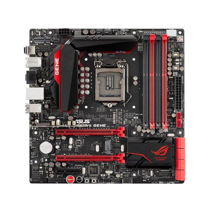 90MB0I30-M0EAY0 ASUS MAXIMUS VII GENE Socket LGA 1150 Intel Z97 Chipset 5th/4th Generation Core i7 / i5 / i3 / Pentium / Celeron Processors Support DDR3 4x DIMM 6x SATA 6.0Gb/s Micro-ATX Motherboard (Refurbished)