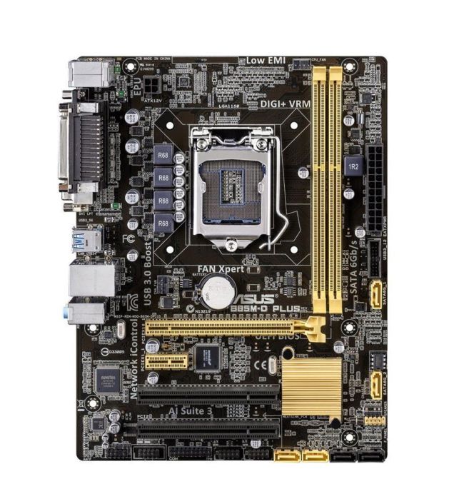 MBB85MDPU ASUS B85M-D PLUS Socket LGA 1150 Intel B85 Chipset 4th Generation Core i7 / i5 / i3 /Dual-Core Pentium / Celeron Processors Support DDR3 2x DIMM 4x SATA 6.0Gb/s Micro-ATX Motherboard (Refurbished)