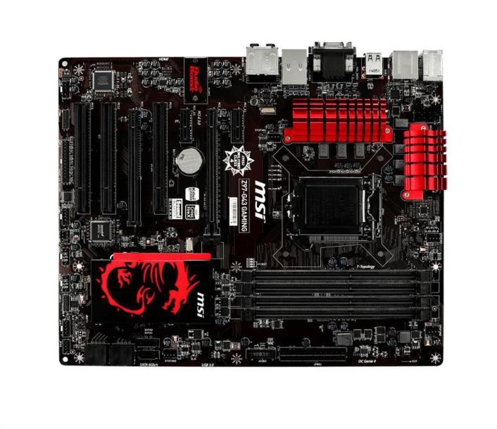 7816-004R MSI Z97-G43 GAMING Socket LGA 1150 Intel Z97 Express Chipset 4th/5th Generation Core i7 / i5 / i3 / Pentium / Celeron Processors Support DDR3 4x DIMM 4x SATA 6.0Gb/s ATX Motherboard (Refurbished)