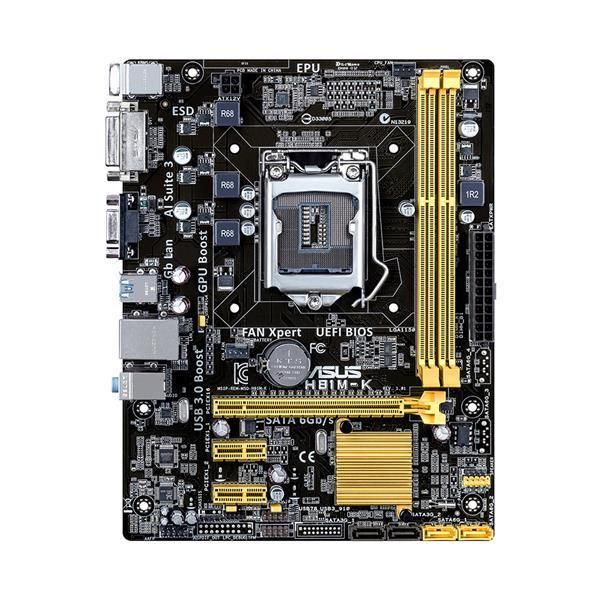 MBH81MK ASUS H81M-K Socket LGA 1150 Intel H81 Chipset 4th Generation Core i7 / i5 / i3 / Pentium / Celeron Processors Support DDR3 2x DIMM 2x SATA 6.0Gb/s Micro-ATX Motherboard (Refurbished)