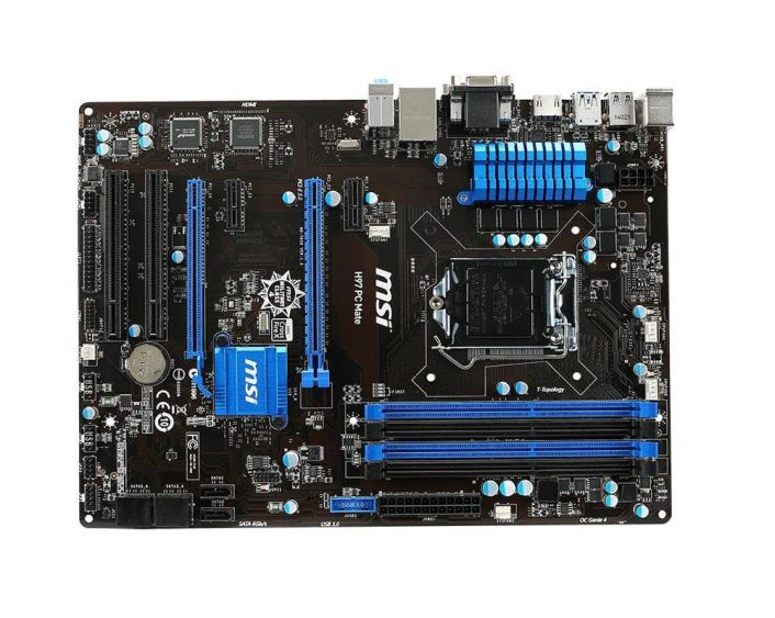 7850-005R MSI H97 PC Mate Socket LGA 1150 Intel H97 Chipset 4th/5th Generation Core i7 / i5 / i3 / Pentium / Celeron Processors Support DDR3 4x DIMM 6x SATA 6.0Gb/s ATX Motherboard (Refurbished)