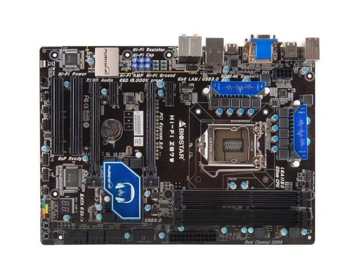 HIFIZ87W Biostar Motherboard Hi-fi Z87w Core i7/i5/i3 Z78 LGA1150 32GB DDR3 SATA PCi Express Usb Atx (Refurbished)