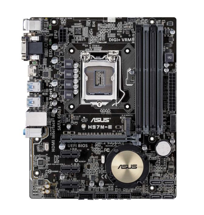MBH97MESI ASUS H97M-E/CSM/SI Socket LGA 1150 Intel H97 Chipset Core i7 / i5 / i3 / Pentium / Celeron Processors Support DDR3 4x DIMM 4x SATA 6.0Gb/s Micro-ATX Motherboard (Refurbished)