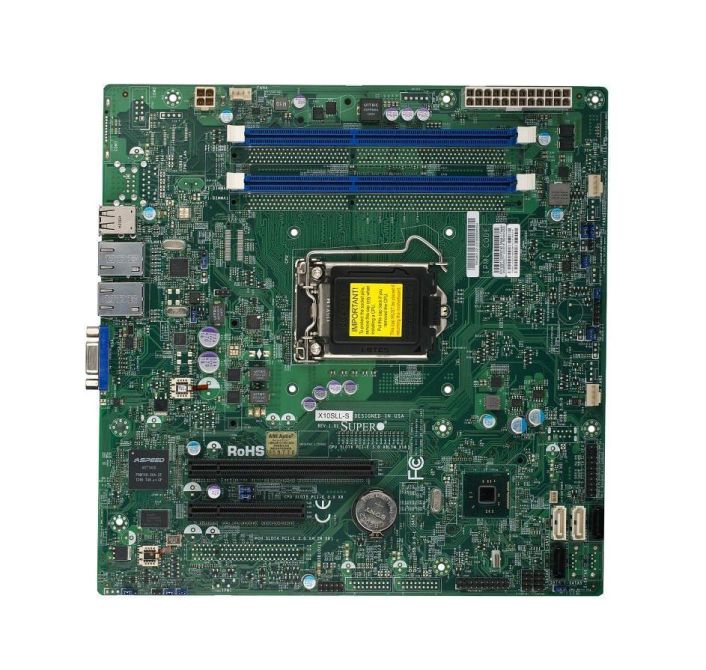MBX10SLSB SuperMicro X10SLL-S Socket LGA 1150 Intel C222 Express Chipset Xeon E3-1200 v3/ 4th Gen Core i3/ Pentium/ Celeron Processors Support DDR3 2x DIMM 2x SATA3 6.0Gb/s Micro-ATX Server Motherboard (Refurbished)