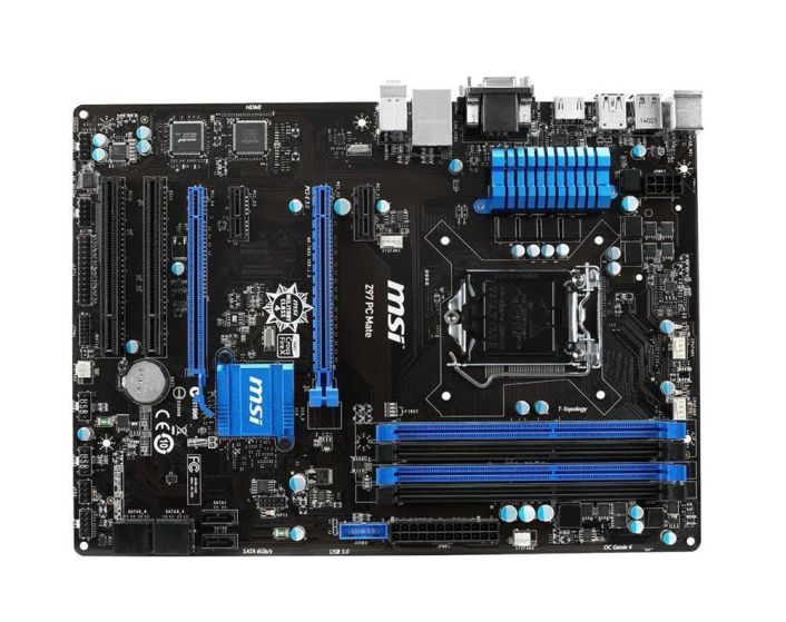 Z97PCMATE MSI Z97 PC Mate Socket LGA 1150 Intel Z97 Express Chipset 4th/5th Generation Core i7 / i5 / i3 / Pentium / Celeron Processors Support DDR3 4x DIMM 6x SATA 6.0Gb/s ATX Motherboard (Refurbished)
