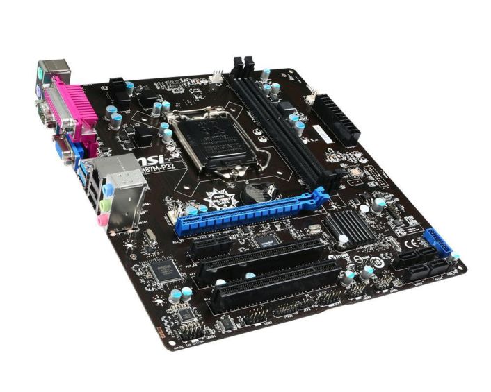 7846-020R MSI H87M-P32 Socket LGA 1150 Intel H87 Chipset Core i7 Processors Support DDR3 2x DIMM 4x SATA 3.0Gb/s Micro-ATX Motherboard (Refurbished)