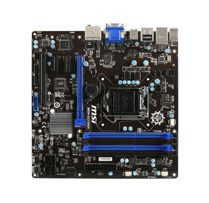 7830-010R MSI B85M-E43 DASH Socket LGA 1150 Intel B85 Express Chipset 4th Generation Core i7 / i5 / i3 / Pentium / Celeron Processors Support DDR3 4x DIMM 3x SATA 6.0Gb/s Micro-ATX Motherboard (Refurbished)