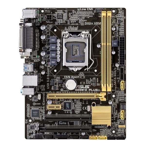 B85MDPLUS ASUS B85M-D PLUS Socket LGA 1150 Intel B85 Chipset 4th Generation Core i7 / i5 / i3 /Dual-Core Pentium / Celeron Processors Support DDR3 2x DIMM 4x SATA 6.0Gb/s Micro-ATX Motherboard (Refurbished)