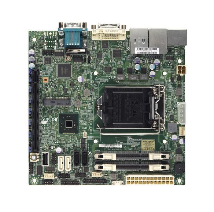 X10SLVQO SuperMicro X10SLV-Q Socket LGA 1150 Intel Q87 Express Chipset 4th Generation Core i7 / i5 / i3 / Pentium / Celeron Processors Support DDR3 2x DIMM 4x SATA3 6.0Gb/s Mini-ITX Motherboard (Refurbished)