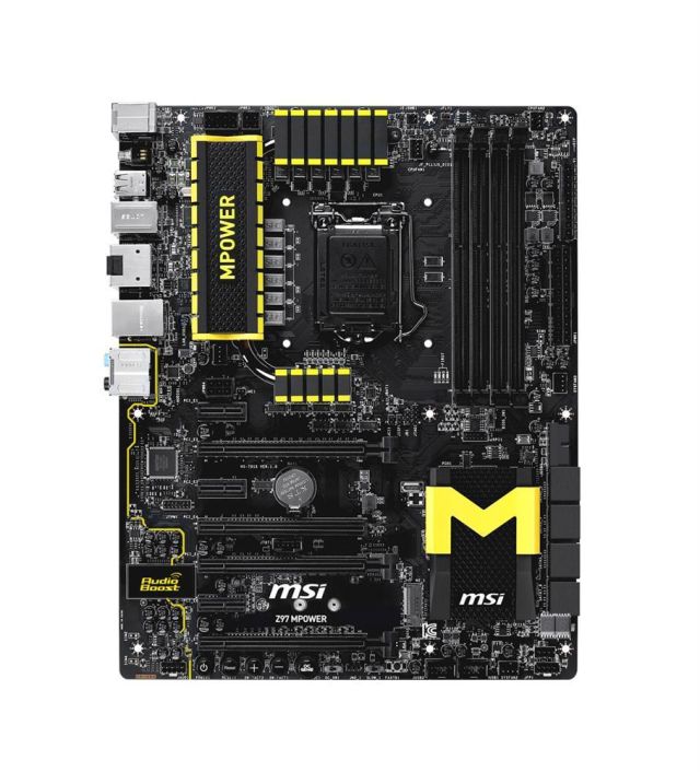 7915-001R MSI Z97 MPOWER Socket LGA 1150 Intel Z97 Express Chipset 4th/5th Generation Core i7 / i5 / i3 / Pentium / Celeron Processors Support DDR3 4x DIMM 8x SATA6.0Gb/s ATX Motherboard (Refurbished)