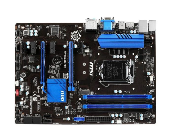 Z97 GUARD-PRO MSI Socket LGA 1150 Intel Z97 Express Chipset 4th/5th Generation Core i7 / i5 / i3 / Pentium / Celeron Processors Support DDR3 4x DIMM 6x SATA 6.0Gb/s ATX Motherboard (Refurbished)