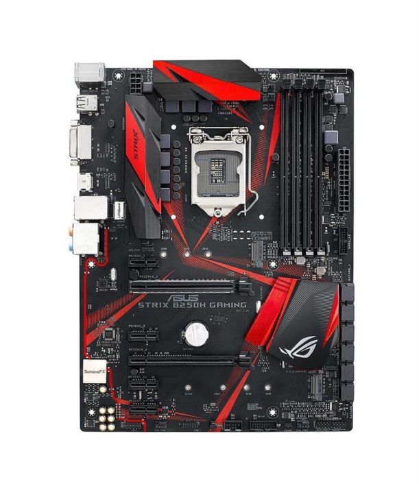 90MB0TS0-M0EAY0 ASUS ROG STRIX B250H GAMING Socket LGA 1151 Intel B250 Chipset Core i7 / i5 / i3 / Pentium / Celeron Processors Support DDR4 4x DIMM 6x SATA 6.0Gb/s ATX Motherboard (Refurbished)