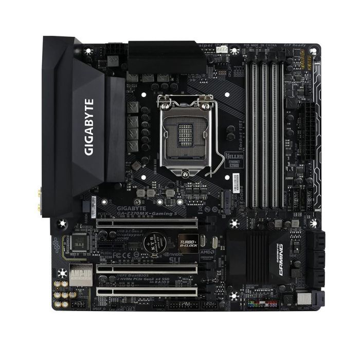 GA-Z270MX-Gaming5(rev.1.0) Gigabyte Socket LGA 1151 Intel Z270 Express Chipset 7th/6th Generation Core i7 / i5 / i3 / Pentium / Celeron Processors Support DDR4 4x DIMM 6x SATA 6.0Gb/s Micro-ATX Motherboard (Refurbished) GA-Z270MX-Gaming 5 (rev. 1.0)