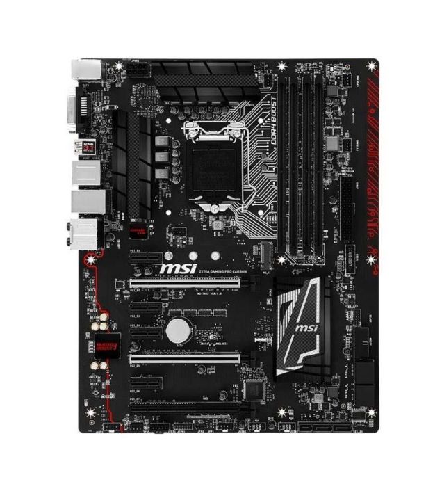 7A12-003R MSI Z170A GAMING PRO CARBON Socket LGA 1151 Intel Z170 Express Chipset 6th Generation Core i7 / i5 / i3 / Pentium / Celeron Processors Support DDR4 4x DIMM 6x SATA 6.0Gb/s ATX Motherboard (Refurbished)