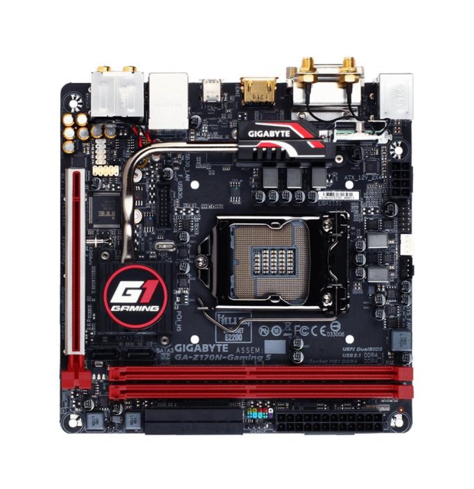 GA-Z170N-Gaming 5 (rev. 1.0) Gigabyte Socket LGA 1151 Intel Z170 Express Chipset 7th/6th Generation Core i7 / i5/ i3 / Pentium / Celeron Processors Support DDR4 2x DIMM 6x SATA 6.0Gb/s Mini-ITX Motherboard  (Refurbished)