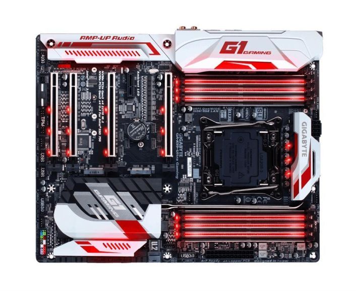 GA-X99-Ultra Gaming-EK rev. 1 Gigabyte Socket LGA 2011-3 Intel X99 Express Chipset Xeon E5-1600/ E5-2600/ E5-4600 v3/v4 Core i7 Processors Support DDR4 8x DIMM 10x SATA ATX Motherboard (Refurbished)