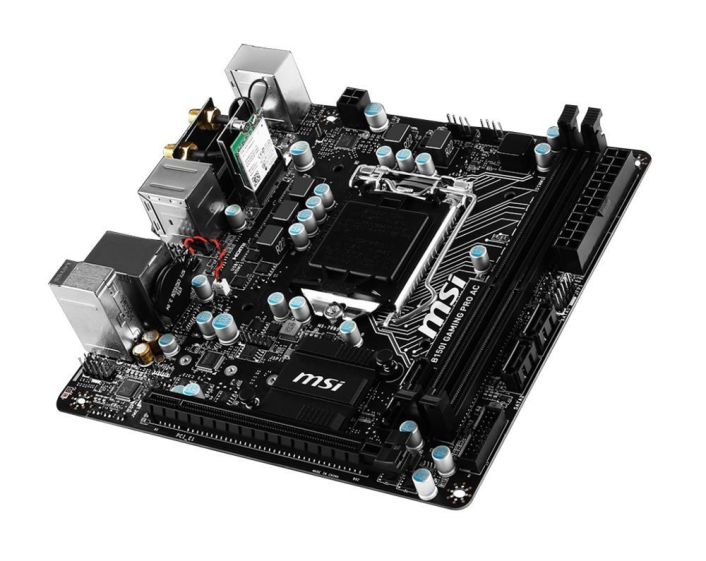 MBB15GPAC MSI B150I GAMING PRO AC Socket 1151 Intel B150 Chipset 6th Generation Core i7 / i5 / i3 / Pentium / Celeron Processors Support DDR4 2x DIMM 4x SATA 6.0Gb/s Mini-ITX Motherboard (Refurbished)