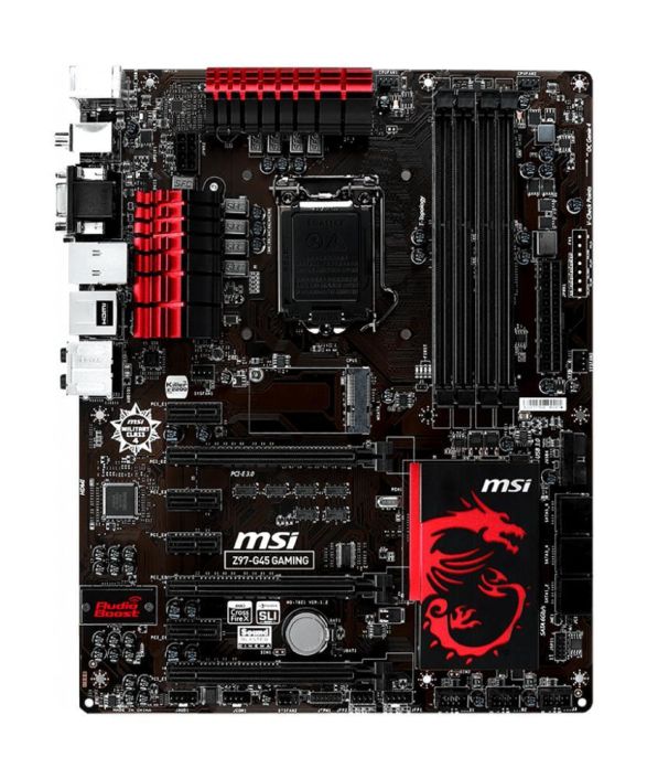 Z97-G45 GAMING MSI Socket LGA 1150 Intel Z97 Express Chipset 4th/5th Generation Core i7 / i5 / i3 / Pentium / Celeron Processors Support DDR3 4x DIMM 6x SATA 6.0Gb/s ATX Motherboard (Refurbished)