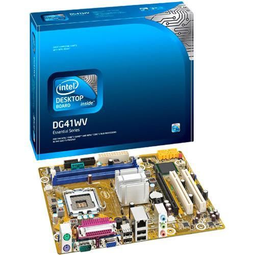 BLKIDG41WV Intel Essential DG41WV Desktop MotherboardChipset Micro ATX Socket T LGA-775 1333 MHz 1066 MHz 800 MHz FSB 4GB DDR3 SDRAM SATA/300 5.1 Channel Audio (Refurbished)