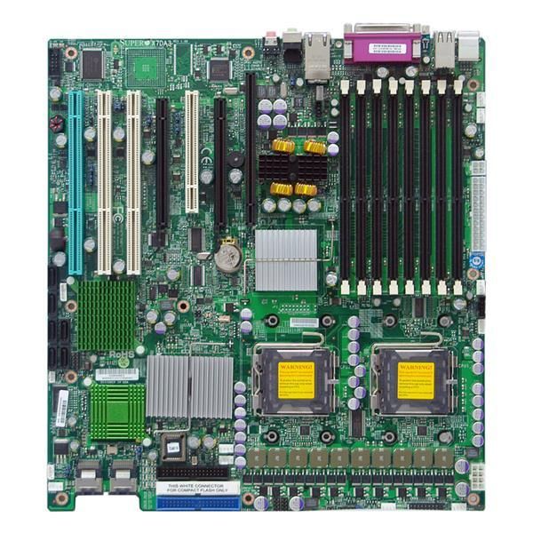 X7DA3-O SuperMicro X7DA3 Dual Socket LGA 771 Intel 5000X Chipset Quad & Dual 64-Bit Intel Xeon Processors Support DDR2 8x DIMM 6x SATA 3.0Gb/s Extended-ATX Server Motherboard (Refurbished)