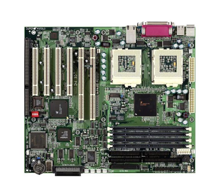 P3TDL3 SuperMicro Dual Socket FCPGA370 Serverworks Serverset III LE Chipset Intel Pentium III Processors Support SDRAM 4x DIMM Extended-ATX Motherboard (Refurbished)