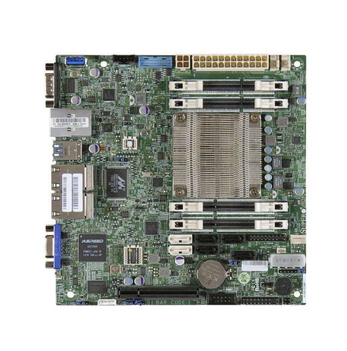 A1SAi-2750F SuperMicro Socket FCBGA1283 System On Chipset Intel Atom C2750 Processors Support DDR3 4x DIMM 2x SATA3 6.0Gb/s Mini-ITX Motherboard (Refurbished)