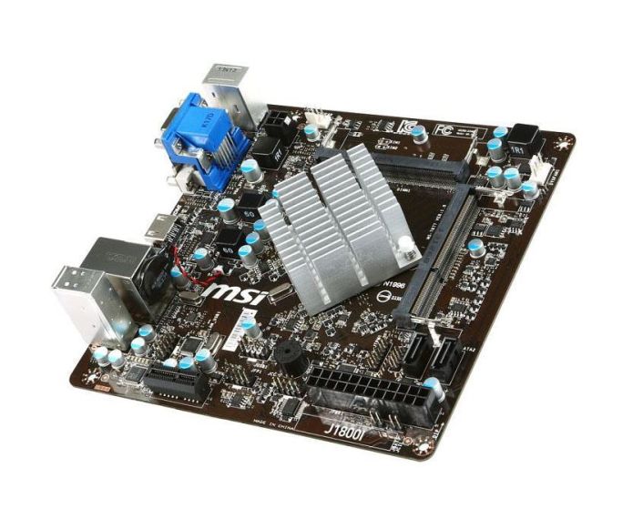 7877-001R MSI J1800I Socket LGA 1170 Intel Celeron J1800 Processors Support DDR3 2x DIMM 2x SATA 3.0Gb/s Mini-ITX Motherboard (Refurbished)