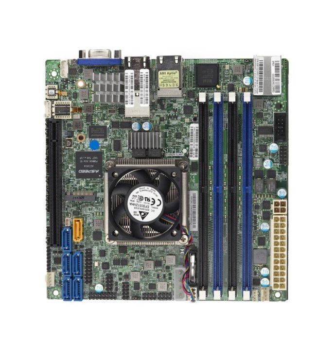 X10SDV-8C-TLN4F-O SuperMicro X10SDV-8C-TLN4F Socket FCBGA 1667 System On Chipset Intel Xeon D-1541 Processors Support DDR4 4x DIMM 6x SATA3 6.0Gb/s Mini-ITX Server Motherboard (Refurbished)