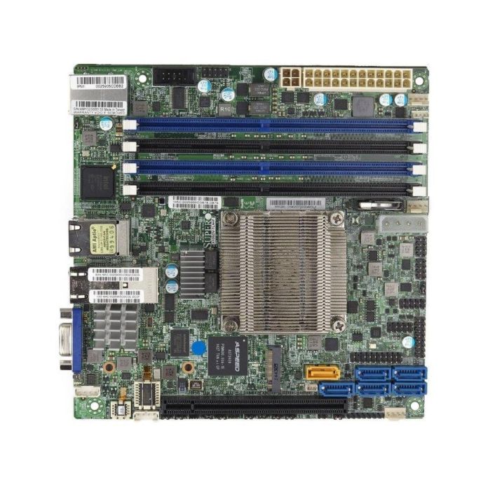 MBX10SV8 SuperMicro X10SDV-8C-TLN4F Socket FCBGA 1667 System On Chipset Intel Xeon D-1541 Processors Support DDR4 4x DIMM 6x SATA3 6.0Gb/s Mini-ITX Server Motherboard (Refurbished)