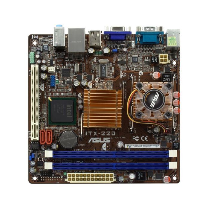 ITX-220 ASUS Socket M Intel 945GC + ICH7 Chipset Celeron 220 Processors Support DDR2 2x DIMM 2x SATA 3.0Gb/s Mini-ITX Motherboard (Refurbished)