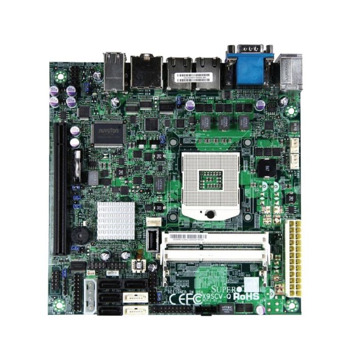 X9SCV-Q-O SuperMicro X9SCV-Q Socket G2 Intel QM67 2nd Generation Core i7 / i5 / i3 / Celeron B800 series Processors Support DDR3 2x SO-DIMM 4x SATA2 3.0Gb/s Mini-ITX Motherboard (Refurbished)